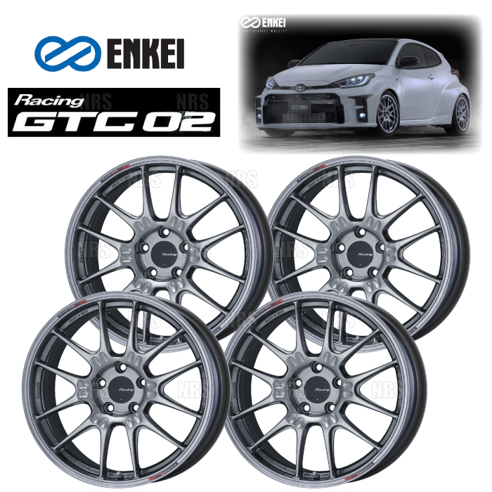 ENKEI エンケイ GTC02 (HS ハイパーシルバー/ミドルフェイス) 9.0J x 19インチ +30 PCD114.3 5穴 4本セット (GTC02-F016-HS-4S