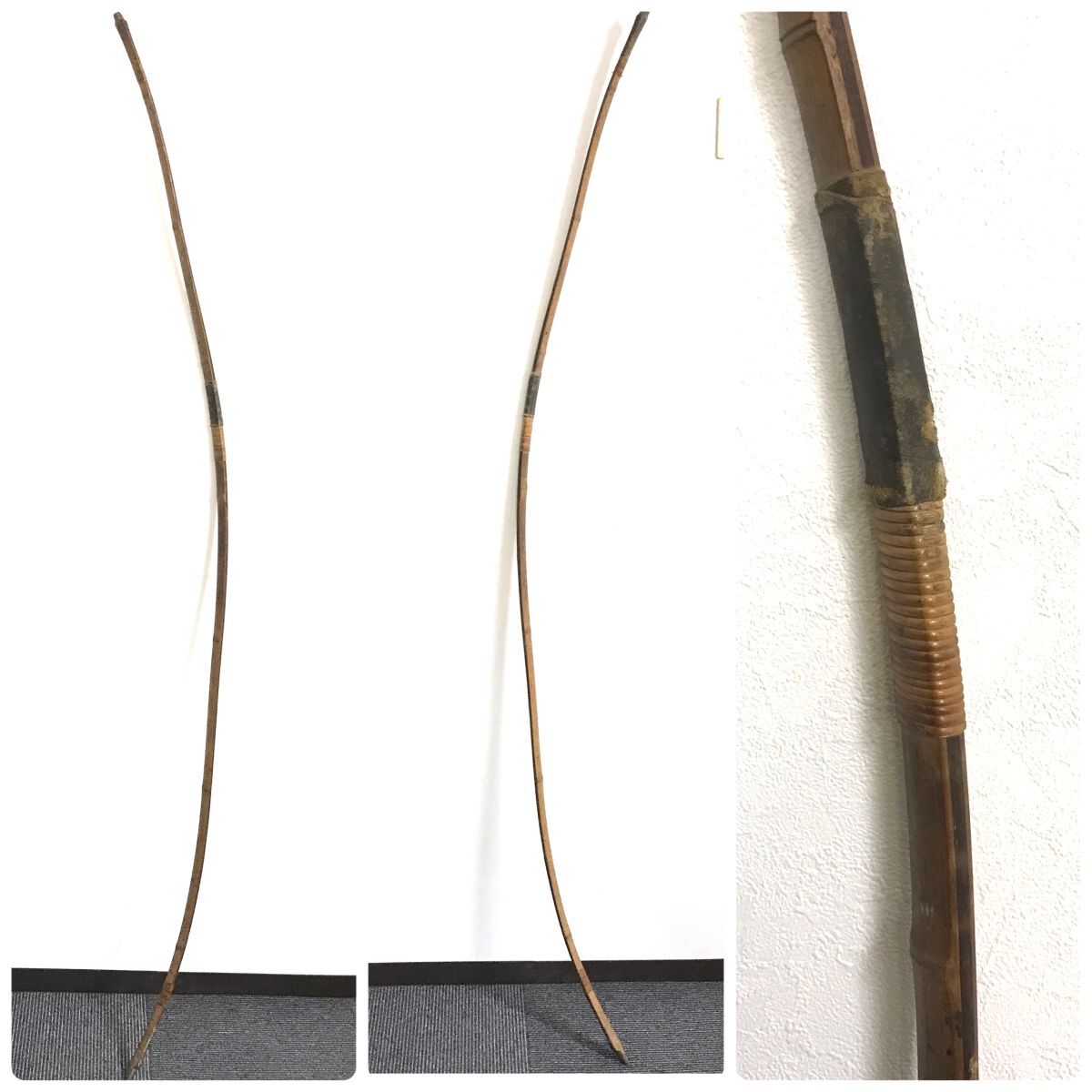 『1年保証』 古い和弓 - Yahoo!オークション 在銘 全長218cm 弓 竹弓 弓道具 弓道