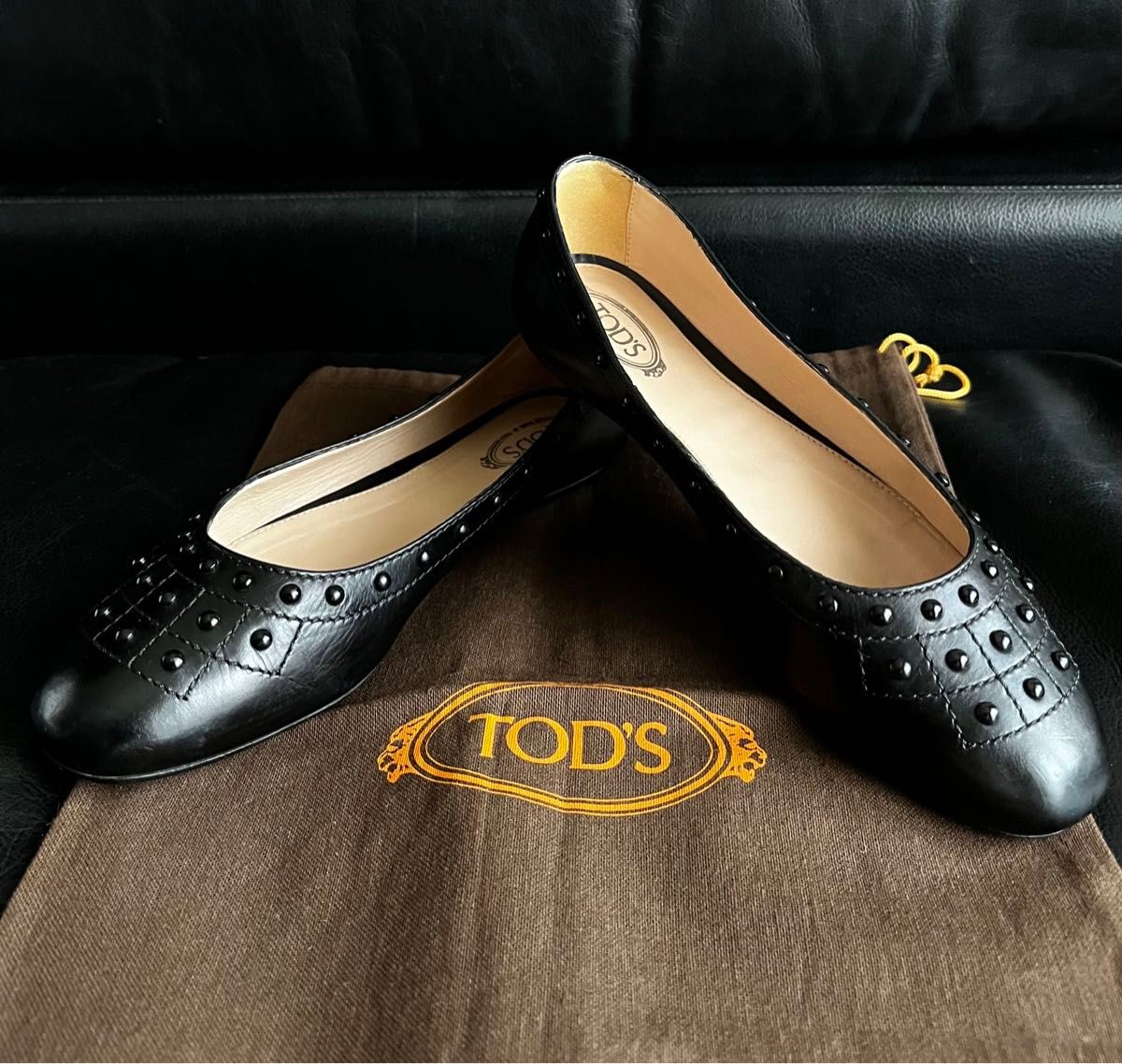 トッズ TOD'S ブラック レザー フラット バレエ シューズ|Yahoo トッズ TOD'S ブラック レザー フラット バレエ シューズ|Yahoo