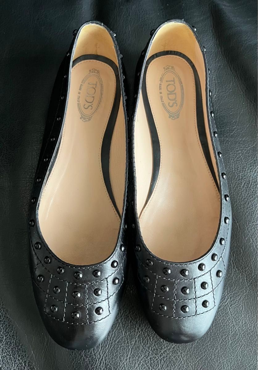 トッズ TOD'S ブラック レザー フラット バレエ シューズ|Yahoo トッズ TOD'S ブラック レザー フラット バレエ シューズ|Yahoo