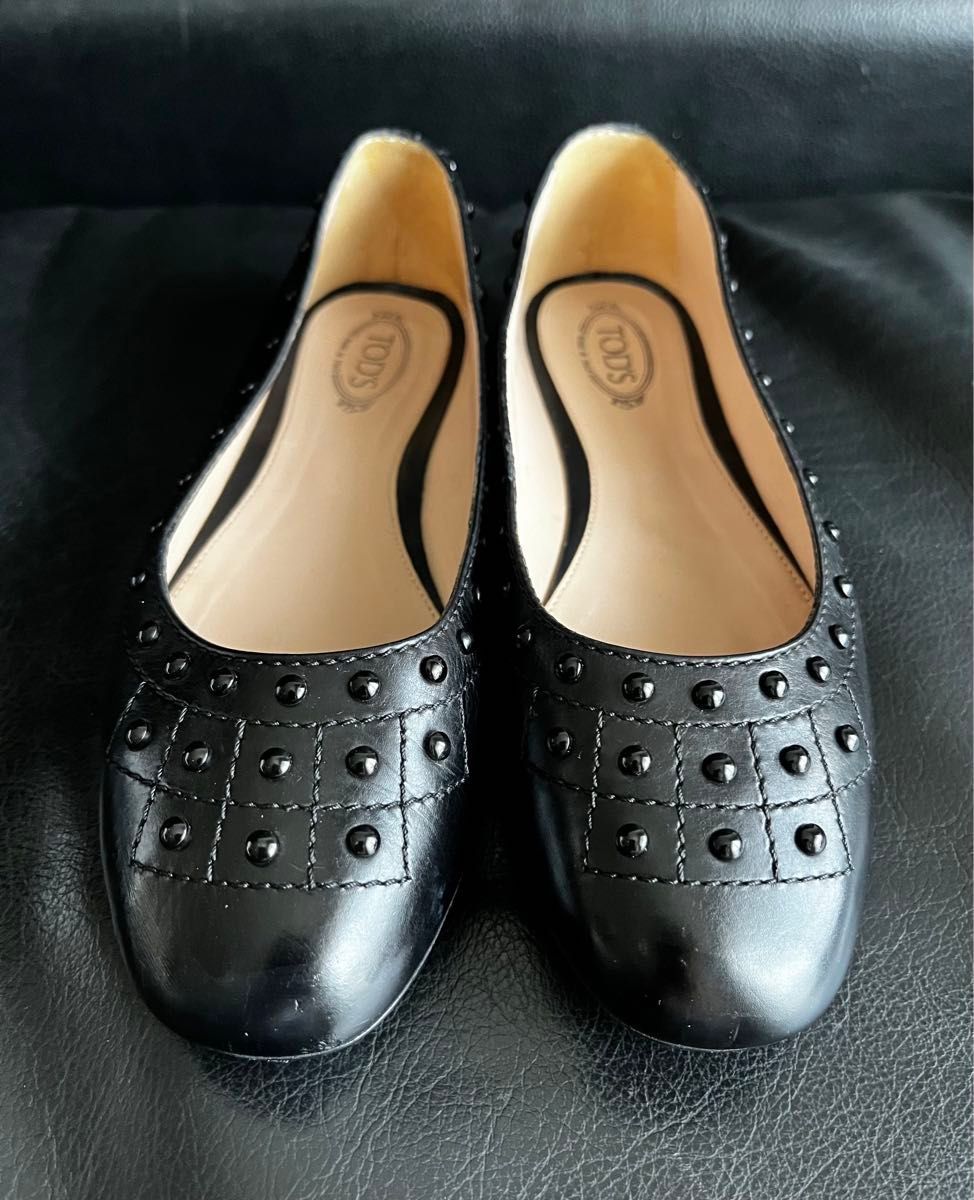 トッズ TOD'S ブラック レザー フラット バレエ シューズ|Yahoo トッズ TOD'S ブラック レザー フラット バレエ シューズ|Yahoo