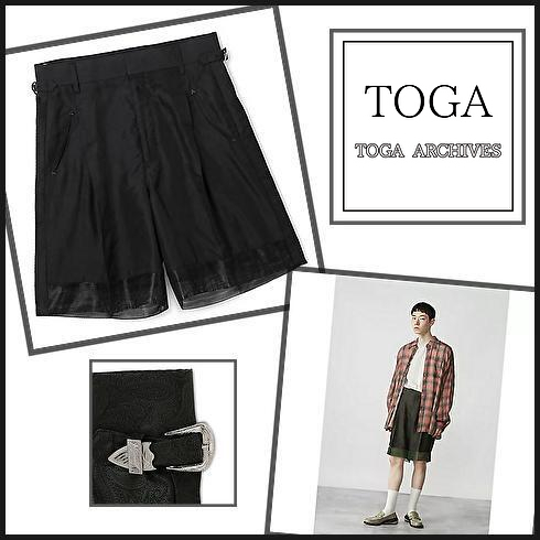 TOGA】ペイズリー ジャガード ショートパンツ L 黒 メッシュ TOGA】ペイズリー ジャガード ショートパンツ L 黒 メッシュ