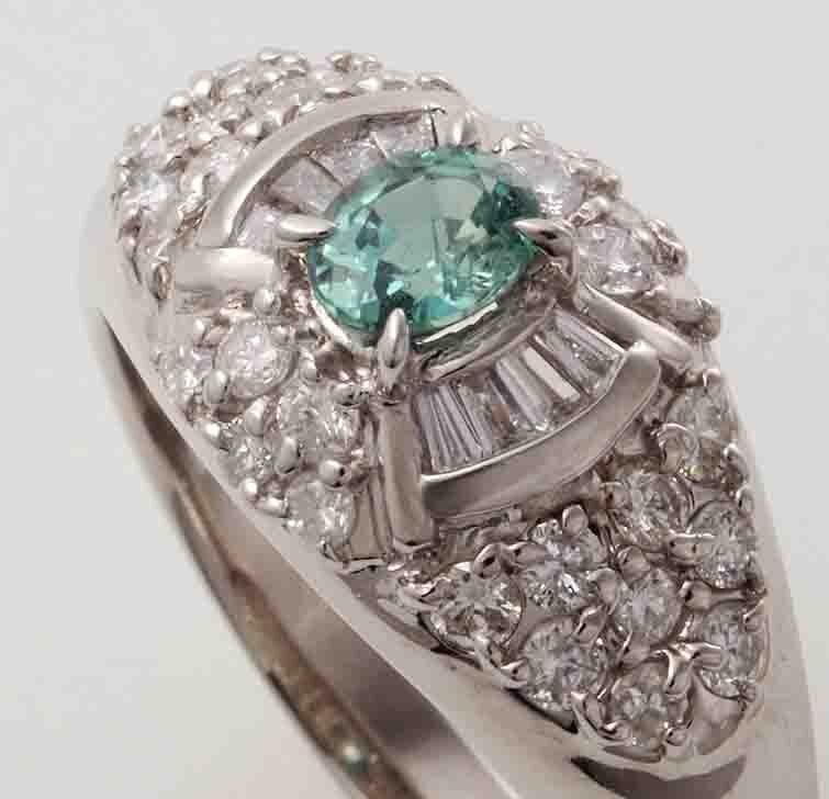 売れ筋商品 ☆美色アレキサンドライト0.35ct+ダイア0.60ctのPT900製11号 アレキサンドライト
