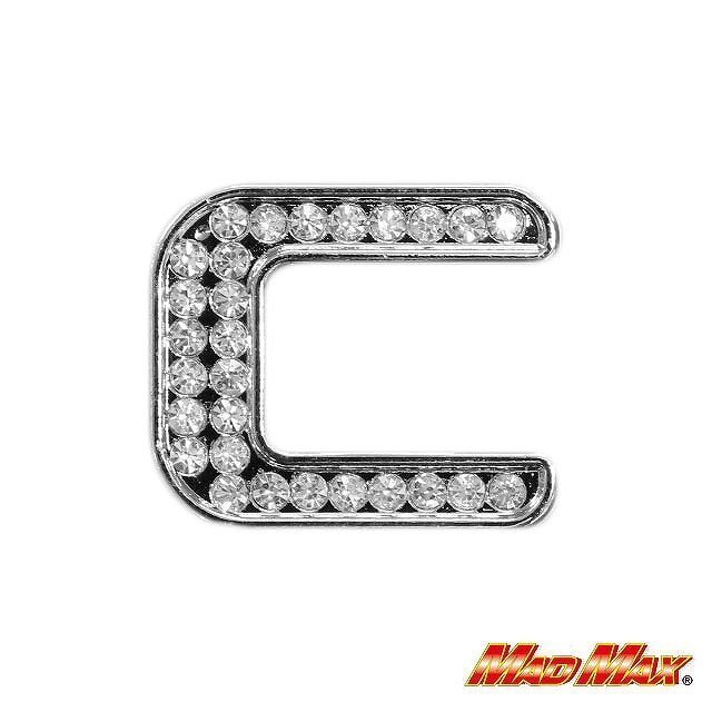 MADMAX diamond character emblem silver C/ crystal 1 character dress up custom bike car truck [ mail service postage 170 jpy ]