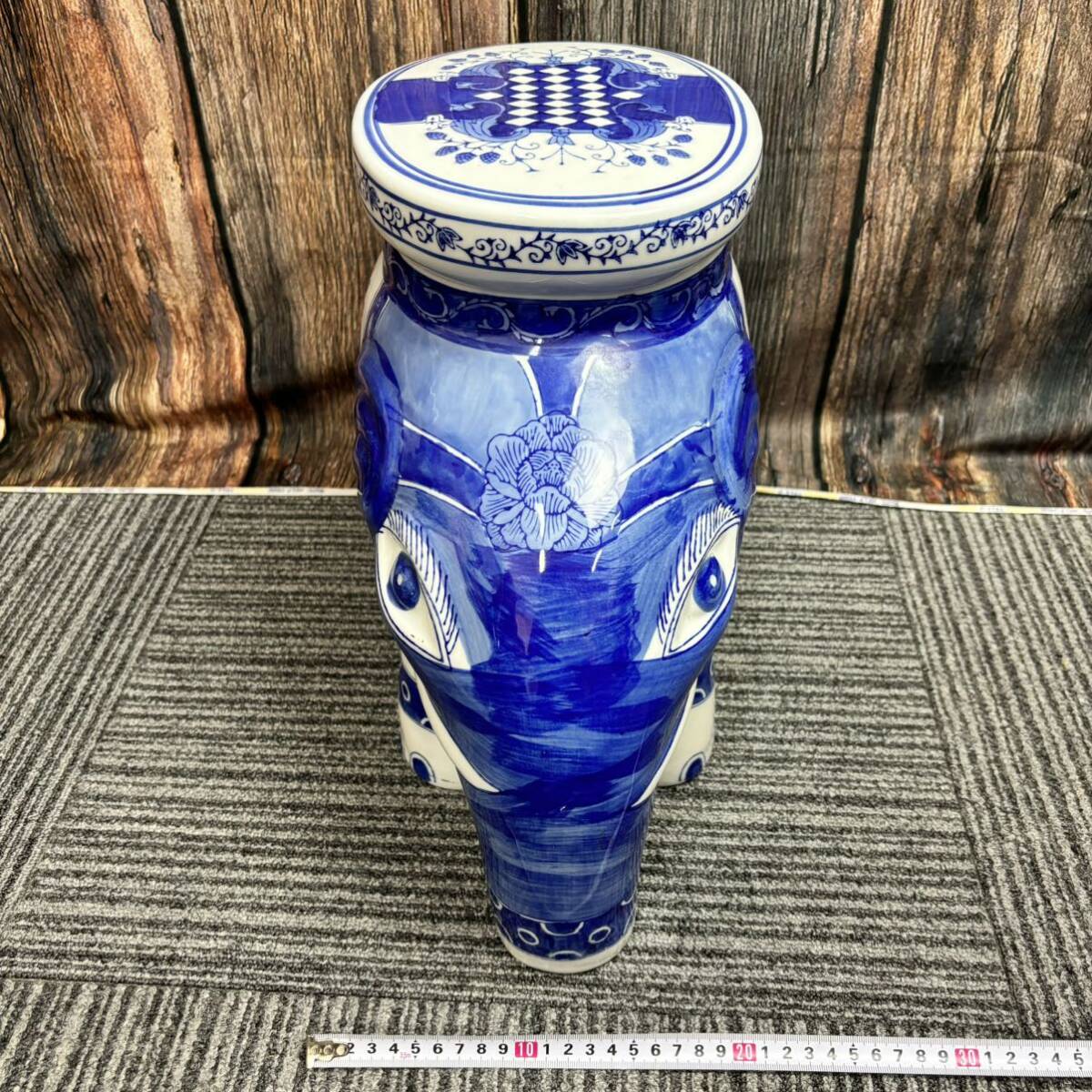 象 陶器製 花台 アジアン アンティーク 陶器製 象 置物 花台 飾り棚 アンティーク アジアン ゾウ