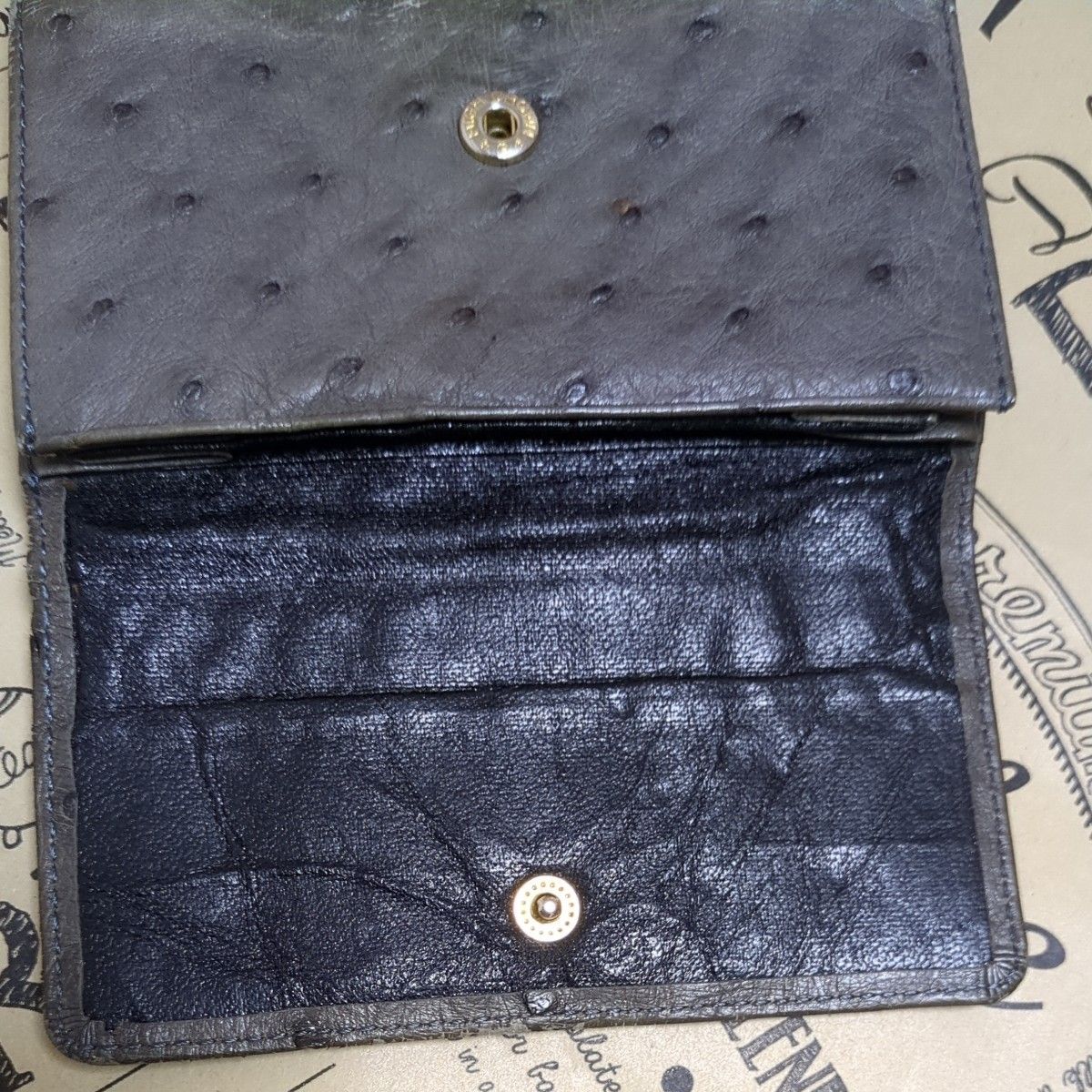 HIGH CROWN レザー 二つ折り財布 オーストリッチ ユニセックス HIGH CROWN レザー 二つ折り財布 オーストリッチ ユニセックス