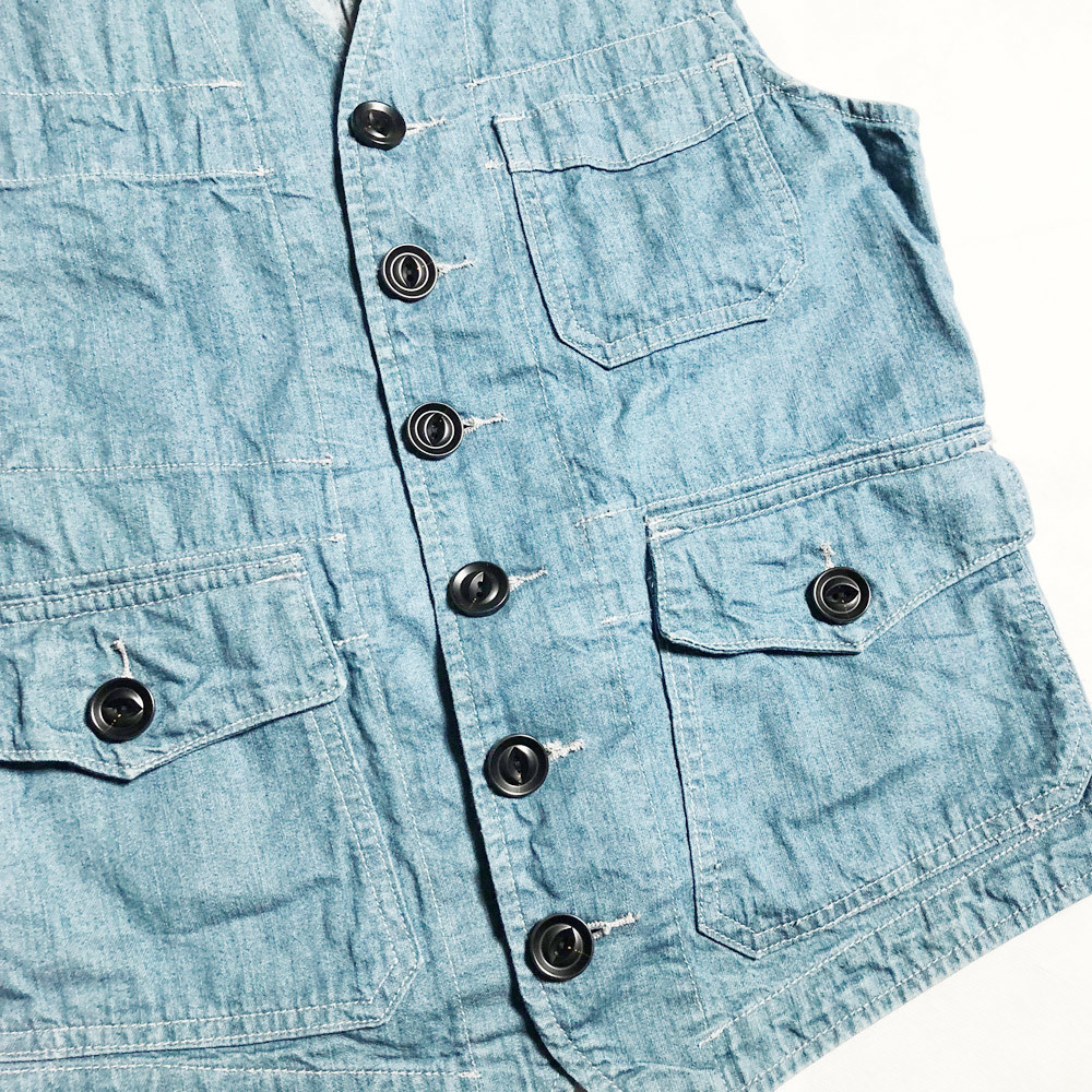 RRL シャンブレー ベスト ジレ ダブルアールエル デニム ワーク 未使用 Yahoo!オークション - 希少 RRL シャンブレー デニム ワーク