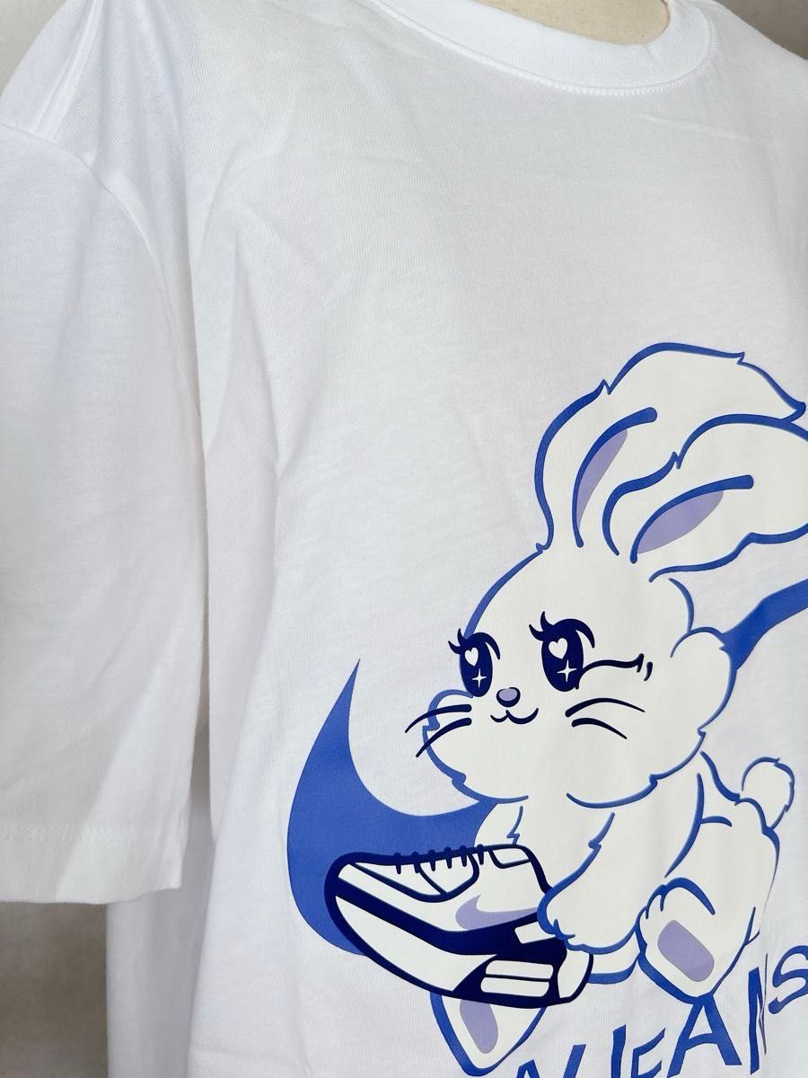 ラス1 限定コラボ NIKE × new jeans Tシャツ 韓国 ナイキ 白 L ラス1 限定コラボ NIKE × new jeans Tシャツ 韓国 ナイキ 白 L