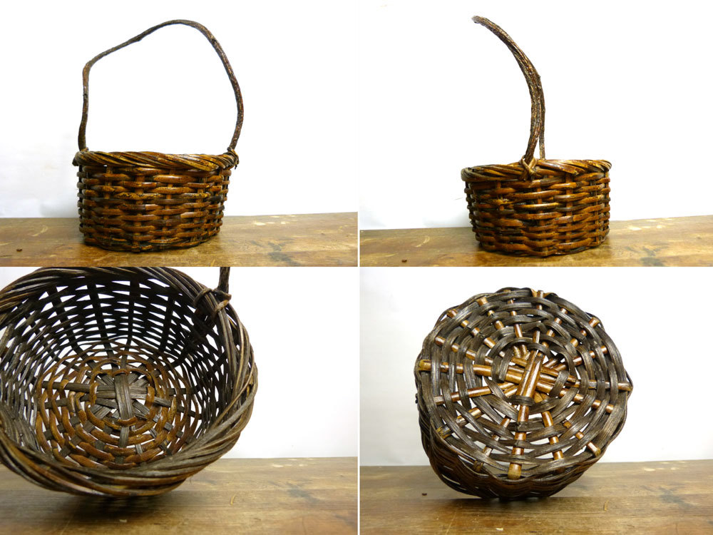 ヤフオク! - 古道具 竹細工 手提げ竹籠 取っ手付き 竹編 花器... ヤフオク! - 古道具 竹細工 手提げ竹籠 取っ手付き 竹編 花器...