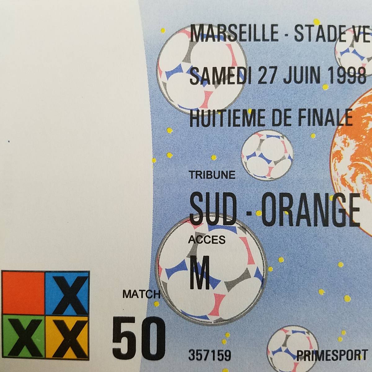 FIFAワールドカップ98 フランス大会』チケット半券「決勝トーナメント