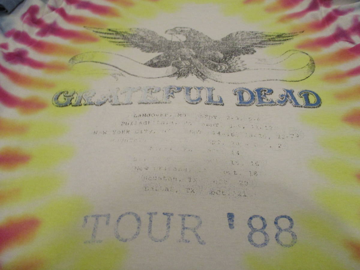 80's GRATEFUL DEAD グレイトフルデッド バンド Tシャツ ロック ツアー ビンテージ スカル ドクロ 騙し絵 だまし絵 タイダイ L USA製_画像8