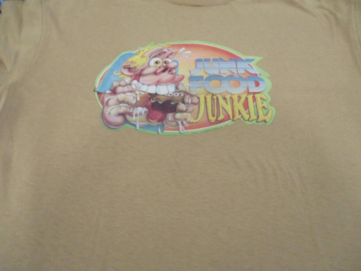 70's おもしろ Tシャツ JUNK FOOD JUNKIE ビンテージ USA製 L_画像6