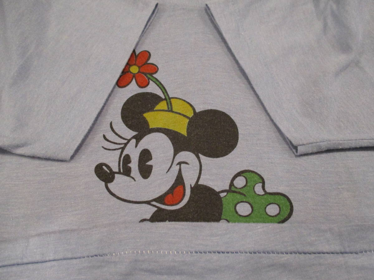 70\'s MINNIE MOUSE Minnie Mouse футболка Vintage Old OLD USA производства Disney двусторонний принт пятно включая M / Mickey 