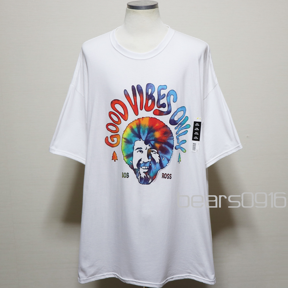 新品アメリカ正規店購入 Bob Ross ボブロス G.V.O.プリント 超ビック半袖Tシャツ白3XL_画像1