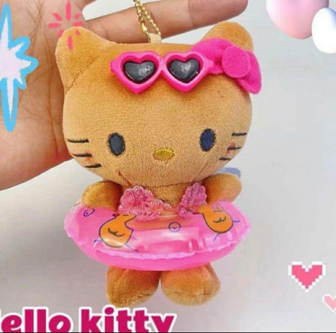 キティちゃん 日焼け ガングロ サングラス 浮き輪 マスコット キティちゃん 日焼け ガングロ サングラス 浮き輪 マスコット