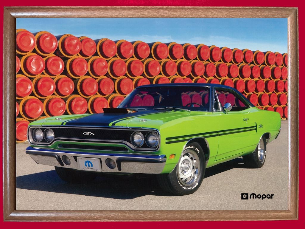 ポスター★1970 Plymouth GTX 440★プリムス GTX★Mopar/モパーマッスル/Dodge/ライムライト/HEMI/ロードランナー_額装イメージ（額は付属しません）