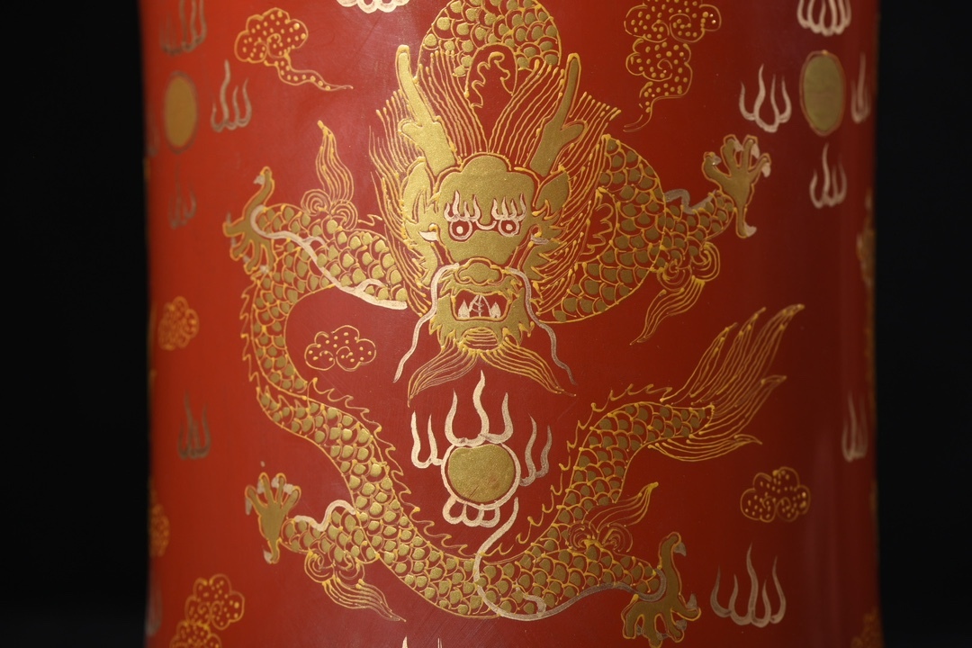 秘蔵 清 乾隆年製 竜紋筆立て 木胎蒔絵漆器 文房具 筆道具 中國 秘蔵 清 乾隆年製 竜紋筆立て 木胎蒔絵漆器 文房具 筆道具 中國