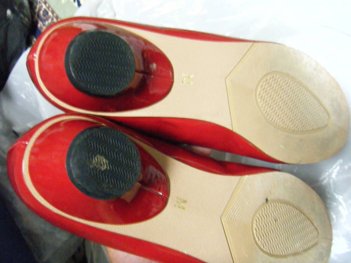 メルローズ クレール MELROSE claire パンプス シューズ 靴 サイズM 赤 く804_画像4