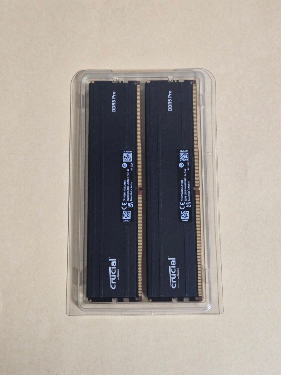 crucial CP2K32G56C46U5 DDR5 PC5-44800 32GB 2枚組 合計64GB crucial CP2K32G56C46U5 DDR5 PC5-44800 32GB 2枚組 合計64GB