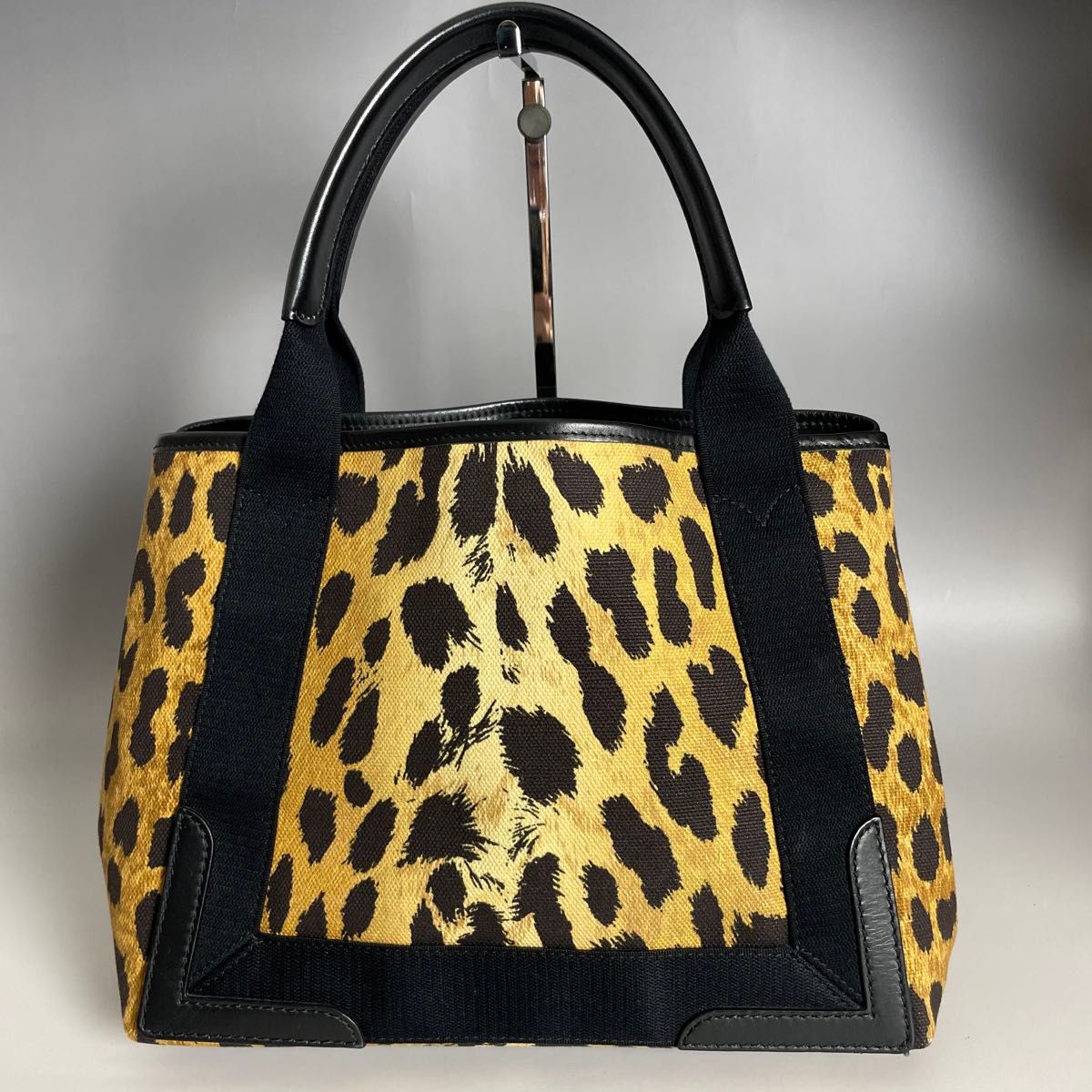Balenciaga 美品 レオパード ネイビーカバス S ハンドバッグ 豹 Balenciaga 美品 レオパード ネイビーカバス S ハンドバッグ 豹