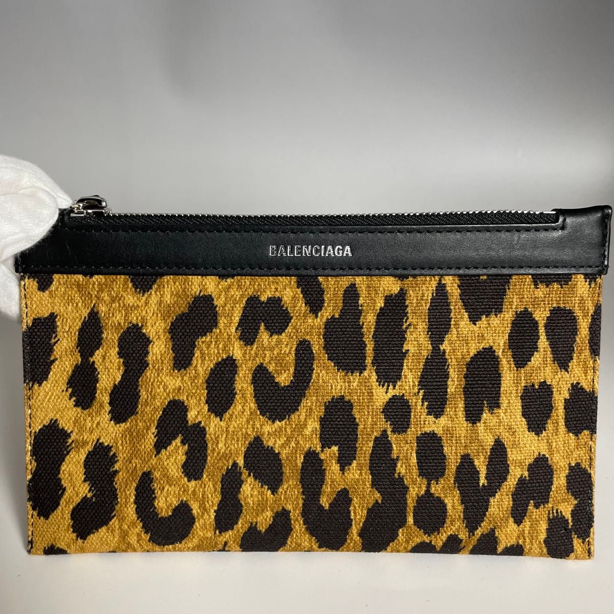 Balenciaga 美品 レオパード ネイビーカバス S ハンドバッグ 豹 Balenciaga 美品 レオパード ネイビーカバス S ハンドバッグ 豹