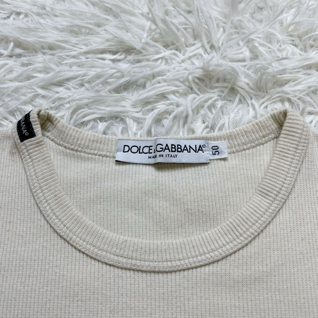 DOLCE&GABBANA 半袖 tシャツ ラインストーン 希少 50サイズ XL相当 DOLCE&GABBANA ロゴ ラインストーン 半袖
