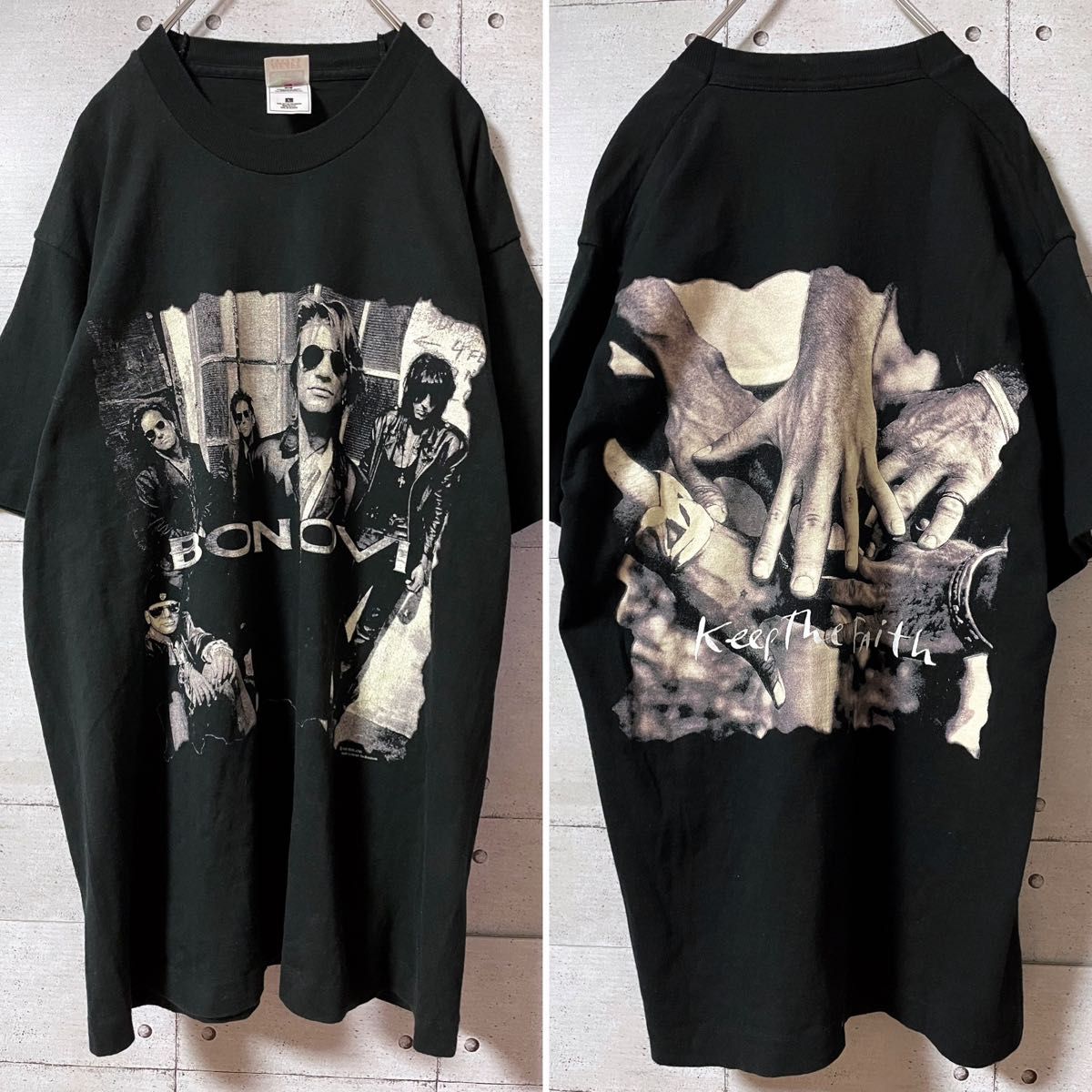 90s ボンジョビ BON JOBI バンド Tシャツ 美品 L 黒 US古着 90s ボンジョビ BON JOBI バンド Tシャツ 美品 L 黒 US古着