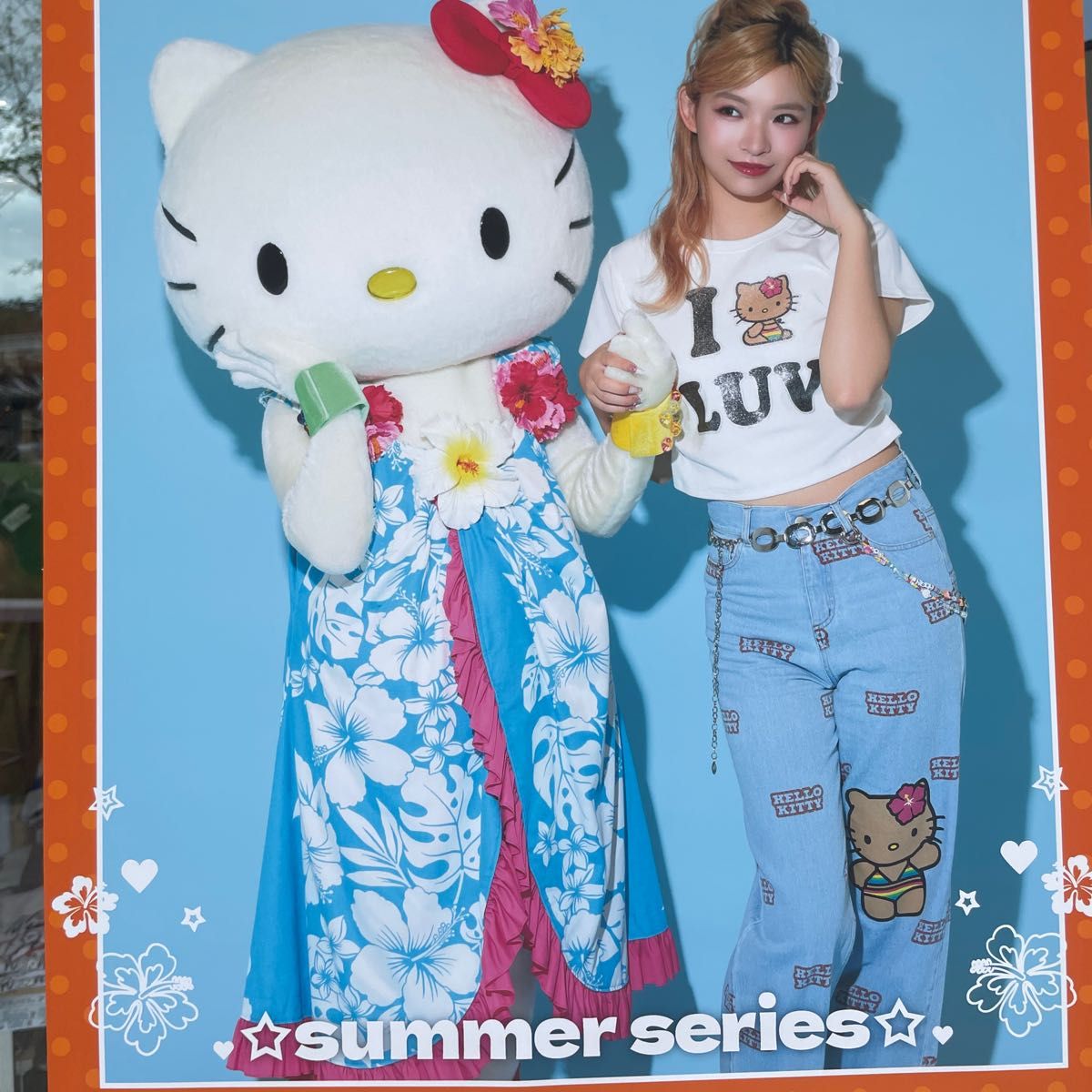 日焼けキティ ハローキティ×SPINNSサマーシリーズ 総柄デニム 日焼けキティ ハローキティ×SPINNSサマーシリーズ 総柄デニム