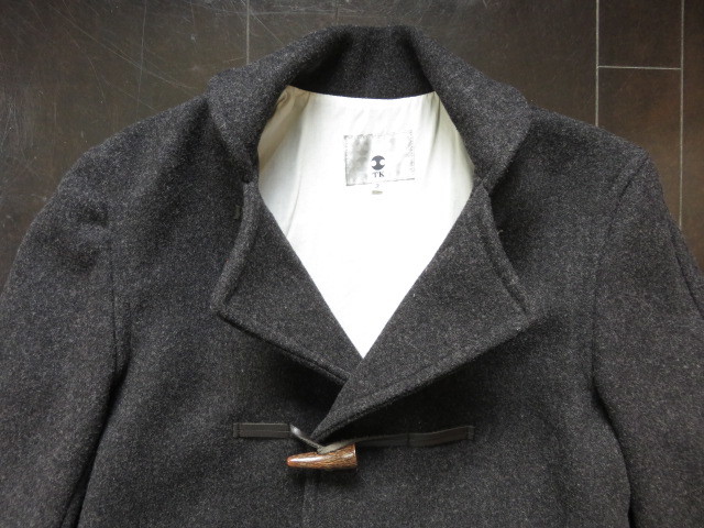 ■ красивый ... высококачественный  красивая вещь 【TAKEO KIKUCHI】... высококачественный  шерсть ...  полный  пальто 【2】  серый  c472