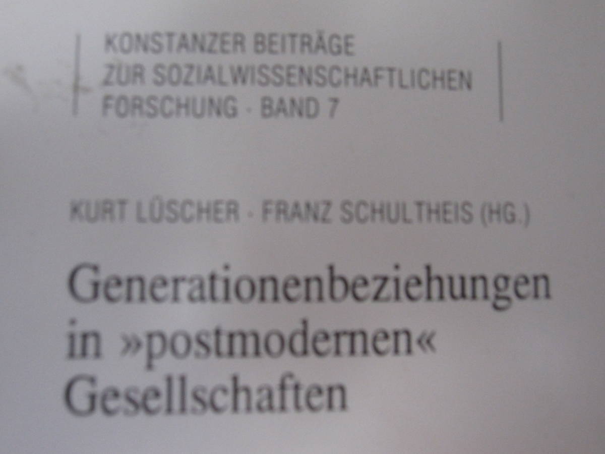 Generationenbeziehungen in postmodernen Gesellschaften post modern society regarding generation interval. relation German . language 