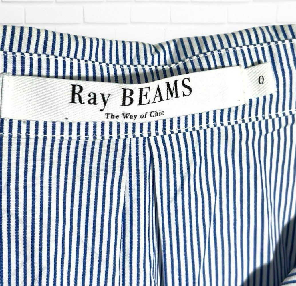 Ray BEAMS レイビームス ワンピース(0)水色 ストライプ リボン Ray BEAMS レイビームス ワンピース(0)水色 ストライプ リボン