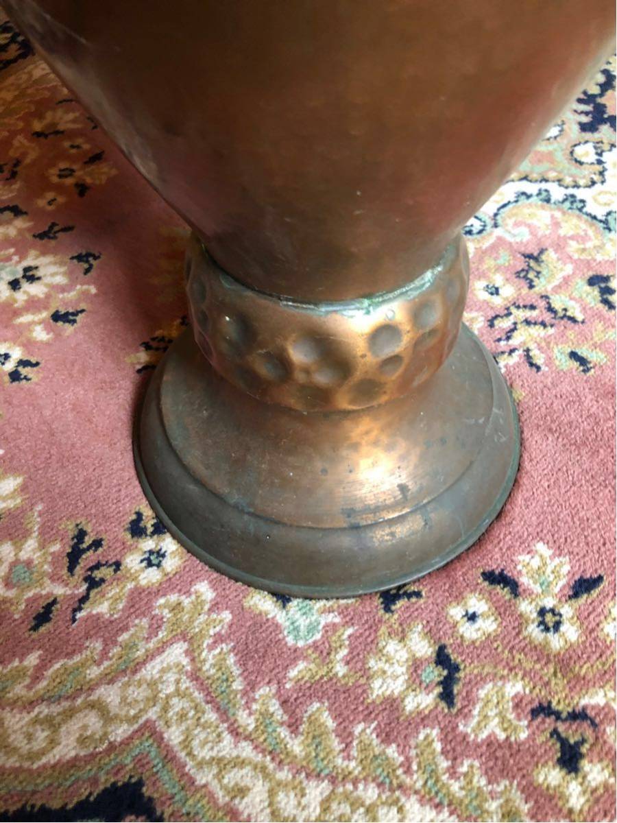 【千葉】中古 銅製 英国 アンティーク 大型水差し 花瓶 レトロ シャビー ガーデニング DIY オブジェ 家具 純銅 ケトル