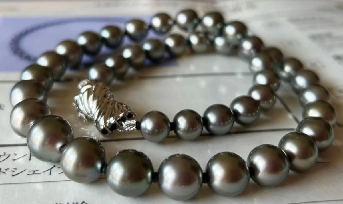 美品 ポーラ POLA JEWELRY 南洋黒蝶真珠ネックレス K14WG 鑑別 美品 ポーラ POLA JEWELRY 南洋黒蝶真珠ネックレス K14WG 鑑別