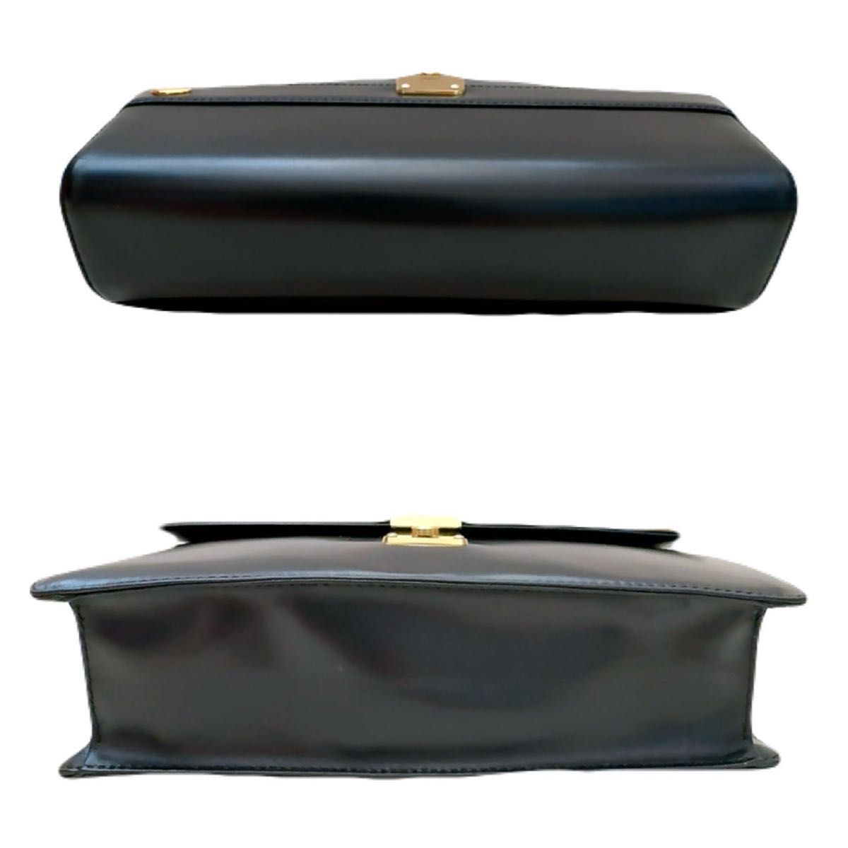 dunhill ダンヒル クラッチバッグ レザー ブラック系×ゴールド系 dunhill ダンヒル クラッチバッグ レザー ブラック系×ゴールド系