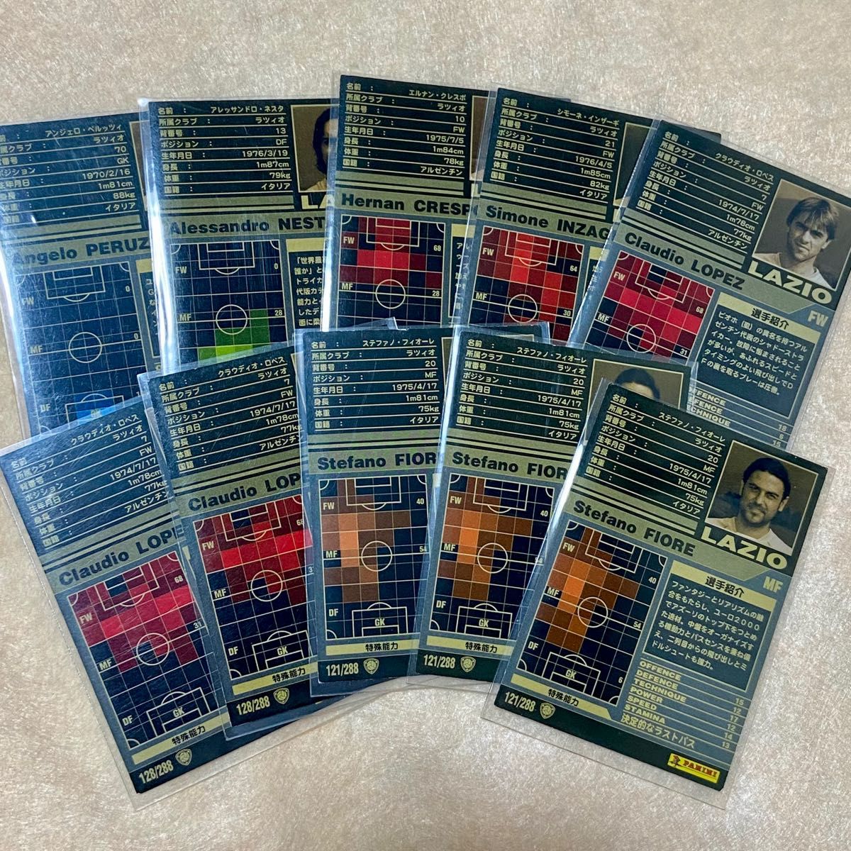 WCCF 2001-2002 ラツィオ 10枚セット サッカーカード SERIE A 01 WCCF 2001-2002 ラツィオ 10枚セット サッカーカード SERIE A 01