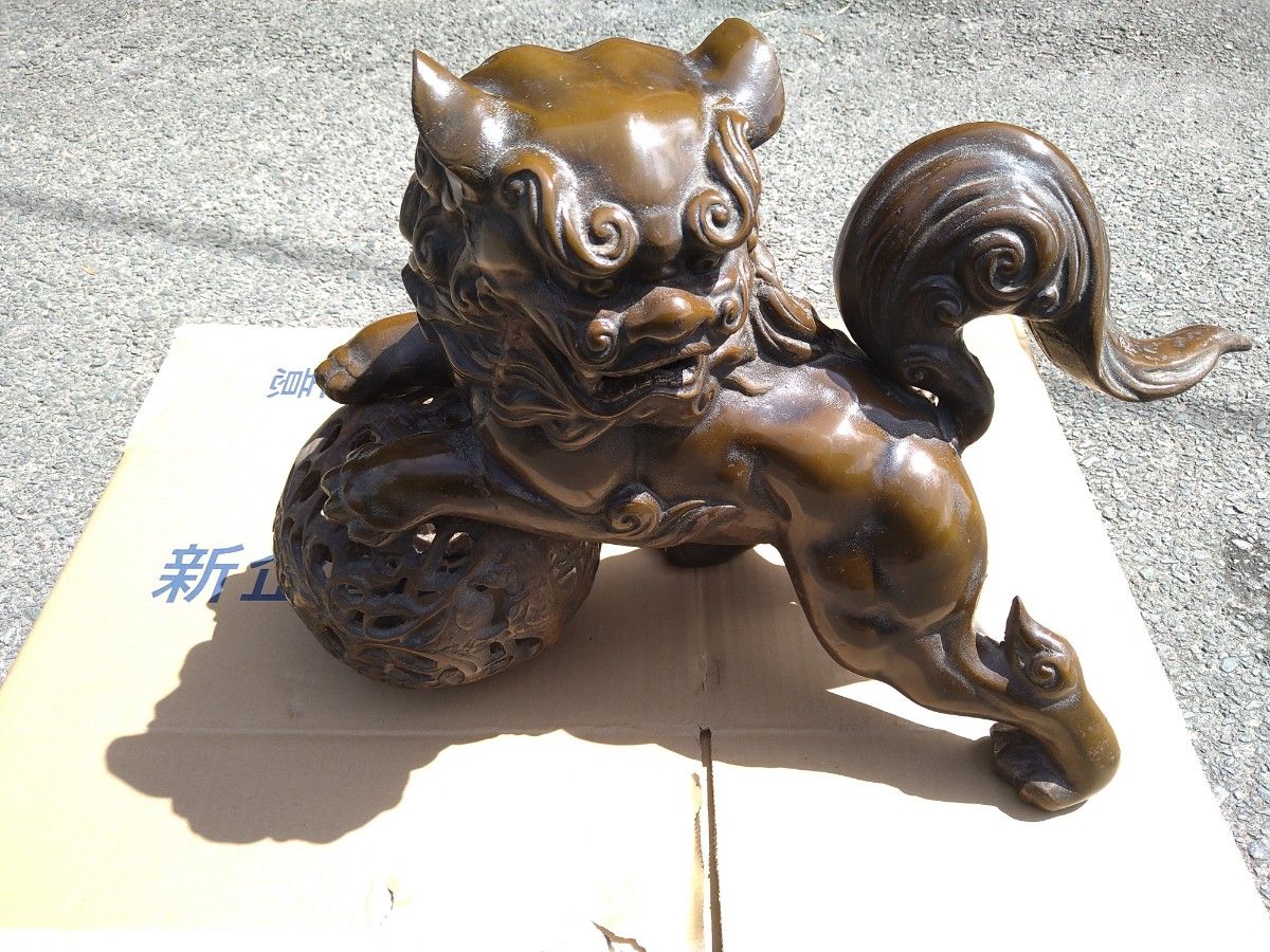 金属製 玉獅子 置物 唐獅子 玉獅子 唐獅子/金属/狛犬 置物 縁起物|Yahoo!フリマ(旧PayPay