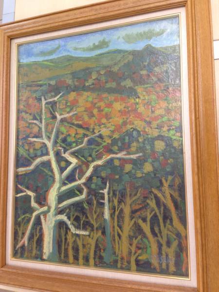 【本日特価】 田崎広助　1952年　阿蘇高原　油絵15号　本物鑑定済み 自然、風景画