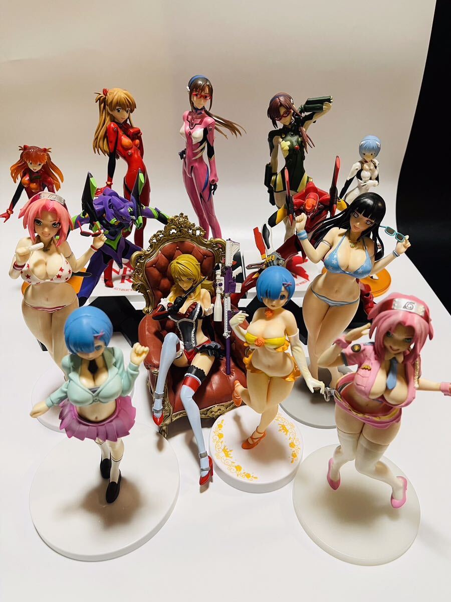 【14個セット】エヴァンゲリオン、エヴァ、アスカ、綾波レイ、マリ、リゼロ、レム、ナルト、サクラ、ヒナタ、森雪、など、フィギュア
