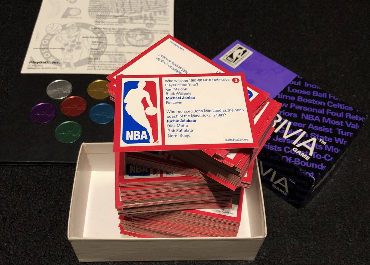 (C)1993年製NBA TRIVIA GAMEトリビアNBAオフィシャル公式ゲームOFFICIAL LICENSED選手カード名鑑93年製オールド90年代ビンテージ90sバスケの画像3
