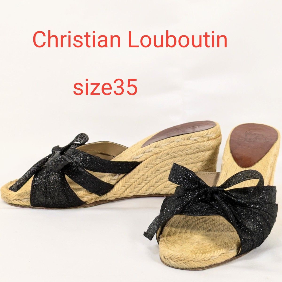 Christian Louboutin クリスチャンルブタン リボン ウェッジ Christian Louboutin クリスチャンルブタン リボン ウェッジ