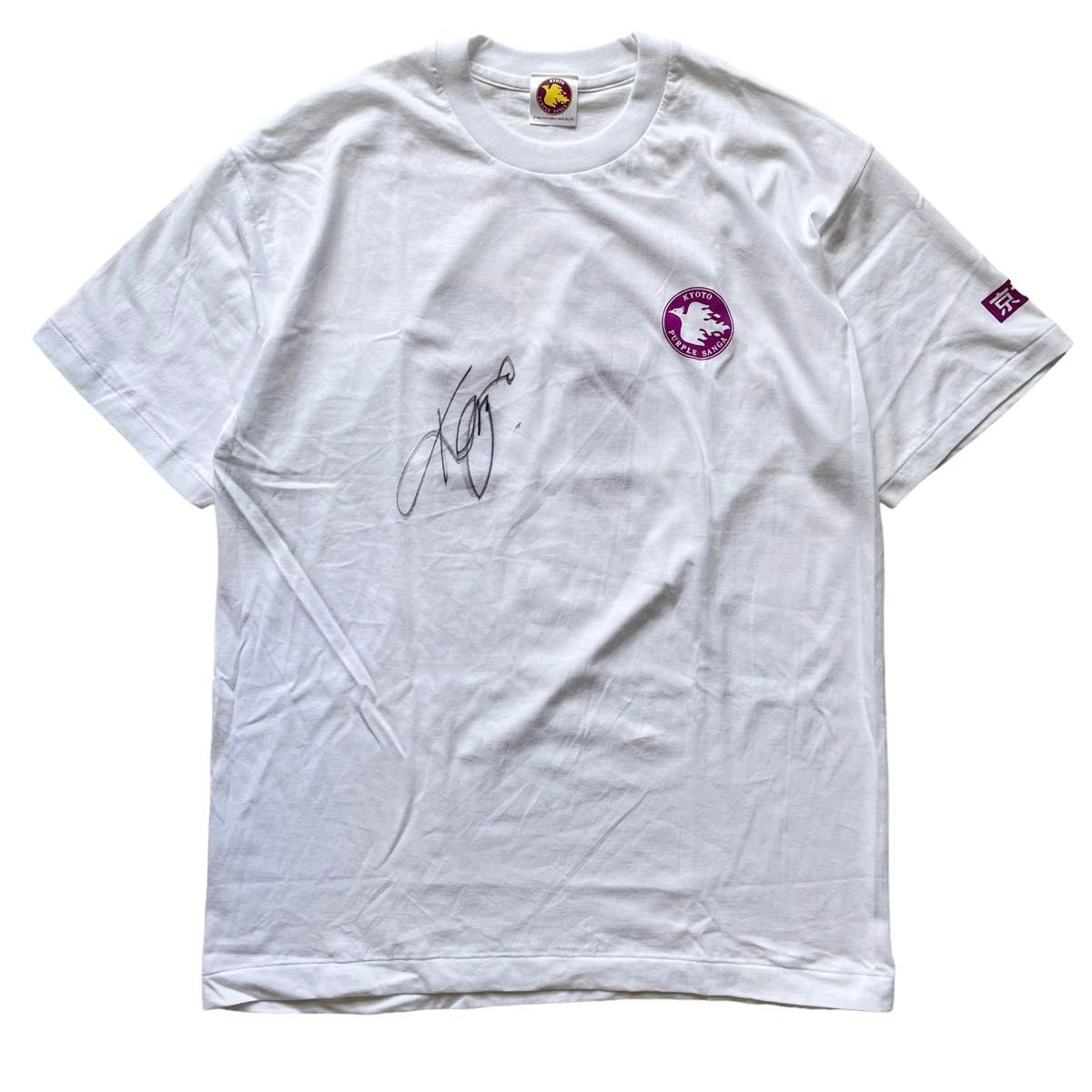 90's 京都パープルサンガ 三浦知良 キングカズ サイン Tシャツ 90's 京都パープルサンガ 三浦知良 キングカズ サイン Tシャツ