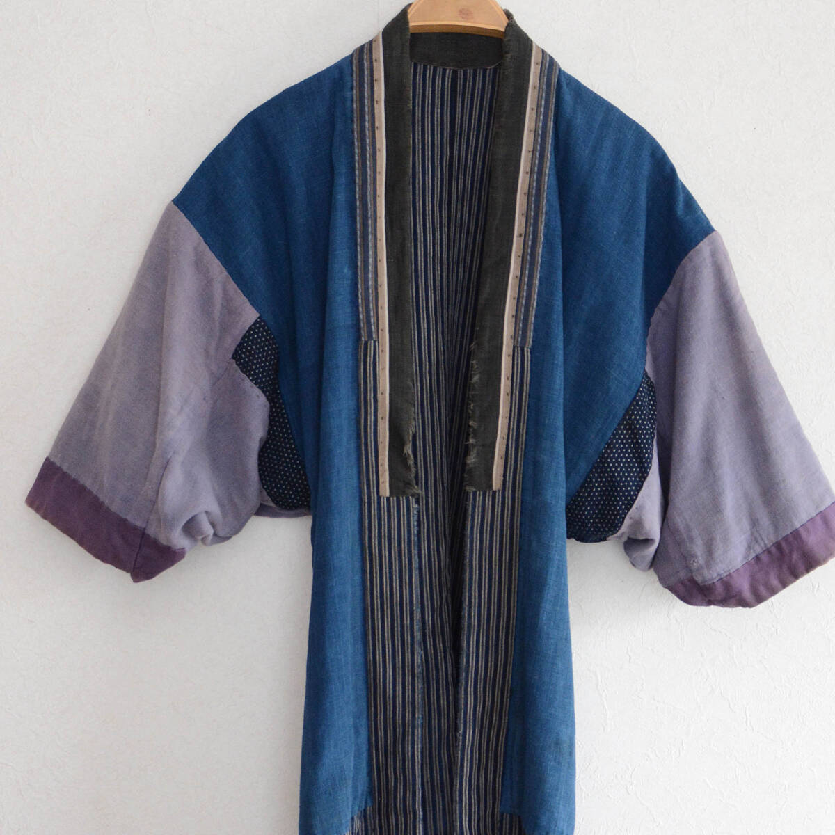 襤褸 野良着 藍染 木綿 着物 古布 クレイジーパターン ジャパン 