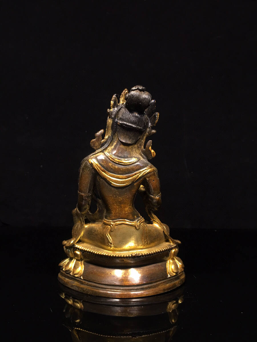 超珍館蔵】銅製 塗金 度母像 置物 古賞物 古美術品 稀少珍蔵品 超珍館蔵】銅製 塗金 度母像 置物 古賞物 古美術品 稀少珍蔵品