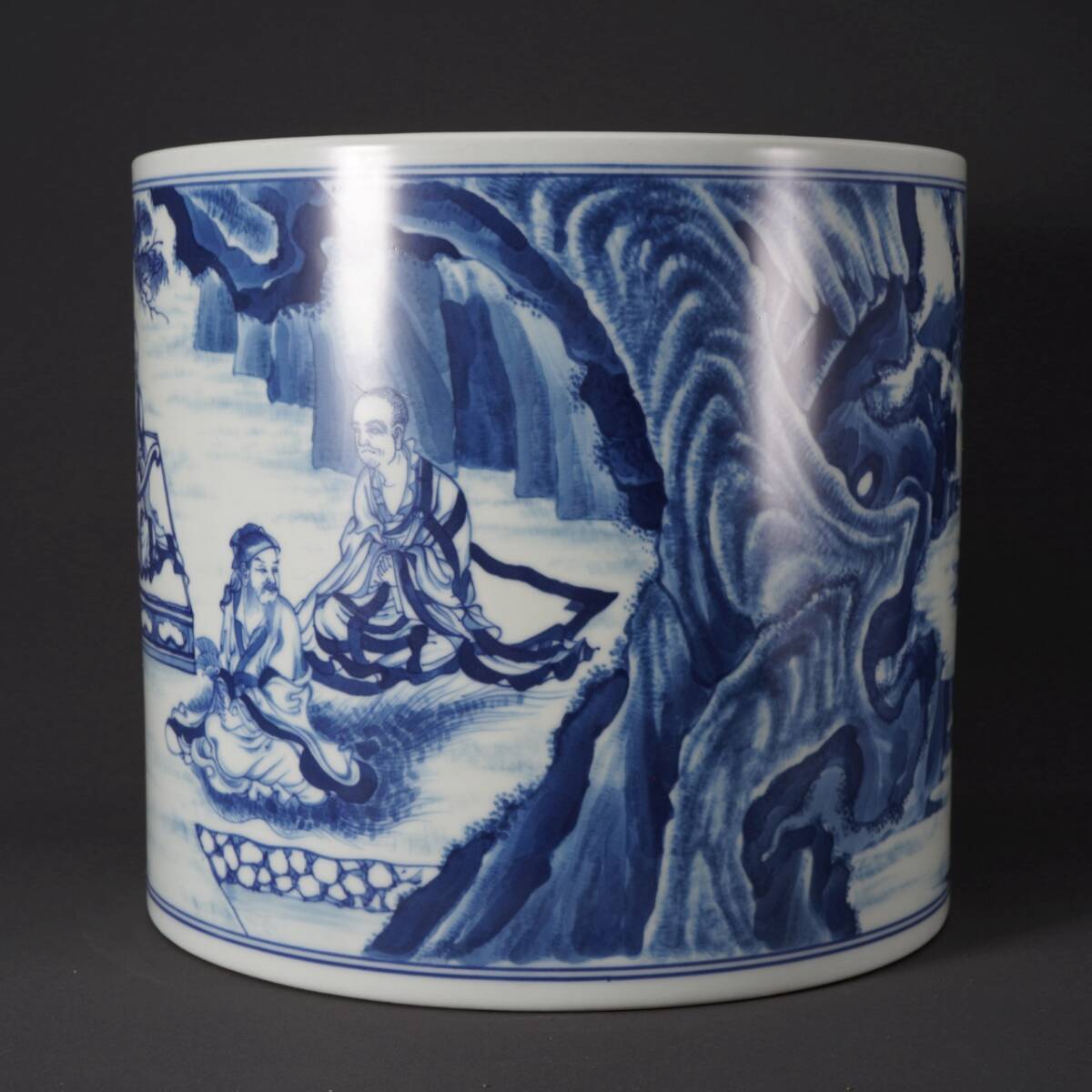 秘宝出品 清代官窯青花獣波文瓶・大清康熙年製銘 中国古玩古美術 秘宝出品 清代官窯青花獣波文瓶・大清康熙年製銘 中国古玩古美術