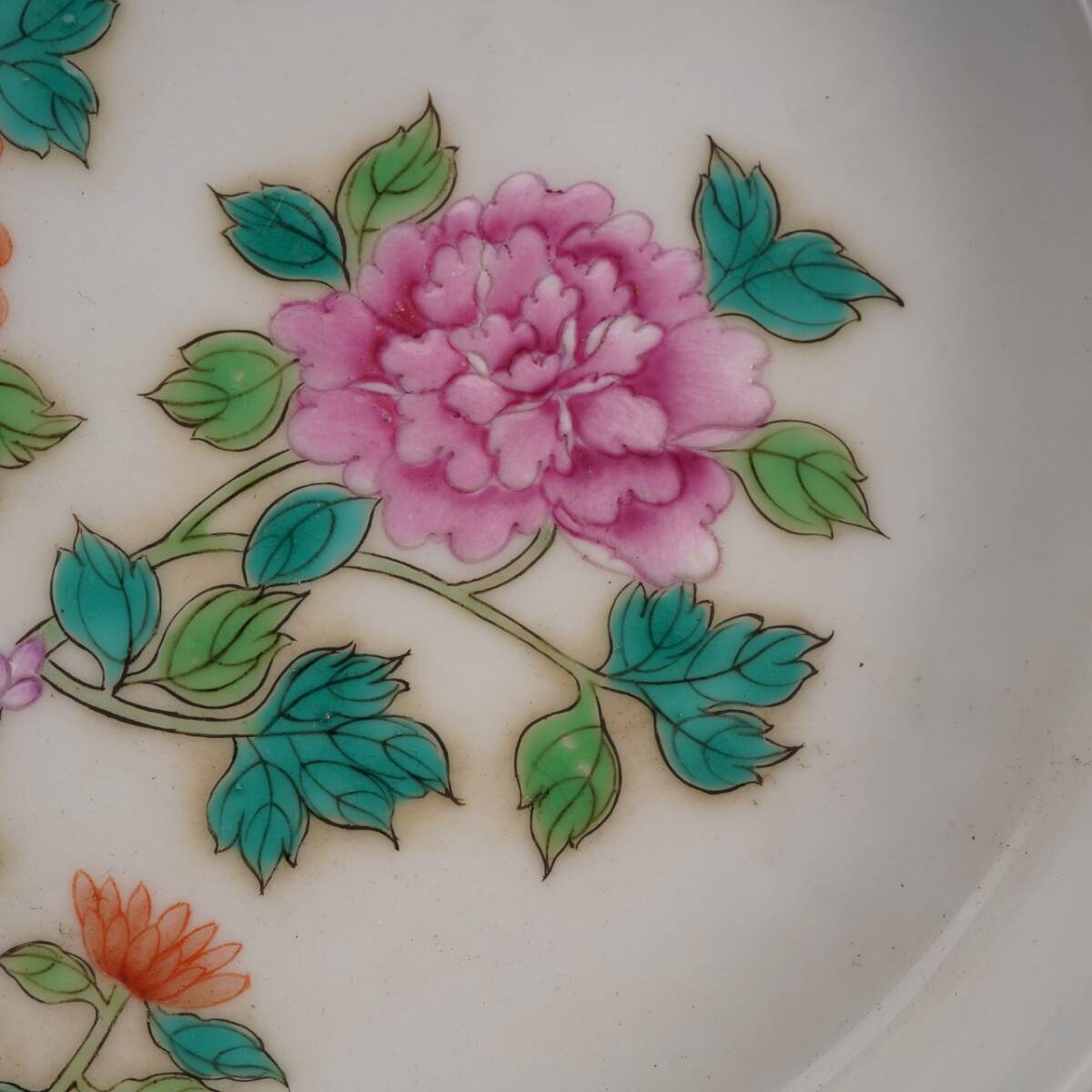 磁器 中國 清代 雍正御制 粉彩 花繪開片盤 唐磁 古陶磁器 時代物 磁器 中國 清代 雍正御制 粉彩 花繪開片盤 唐磁 古陶磁器 時代物