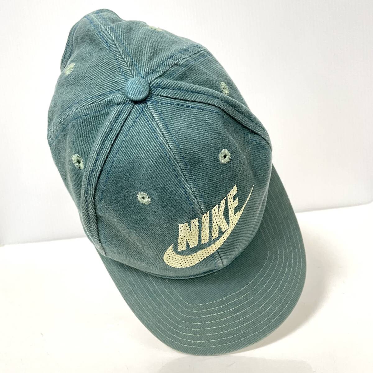 90s NIKE ナイキ 6パネルキャップ グリーン系 スナップバック S5 90s NIKE ナイキ 6パネルキャップ グリーン系 スナップバック S5