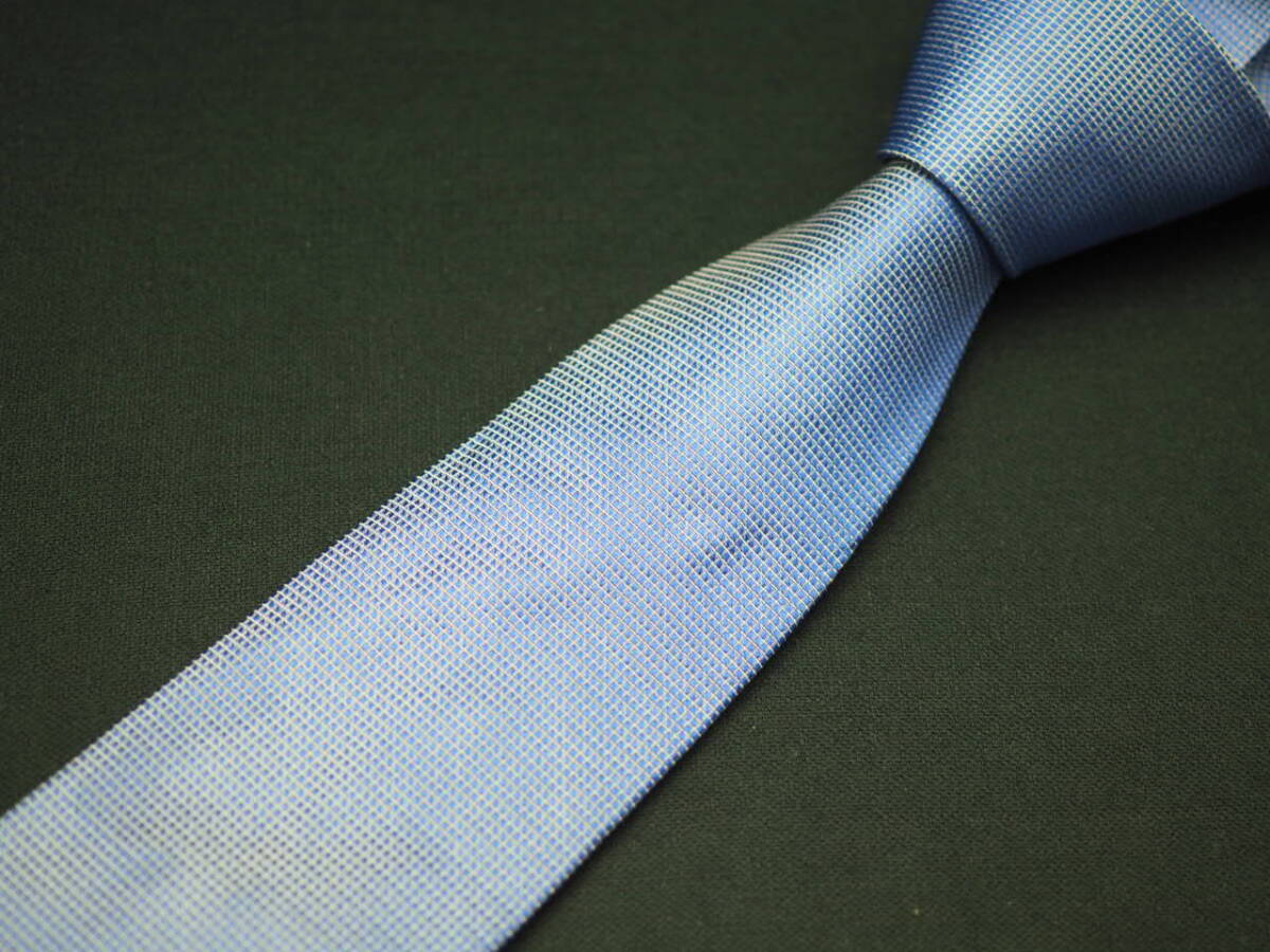 [HUGO BOSS Hugo Boss ]B1328 blue group ITALY Italy made SILK brand necktie old clothes superior article 