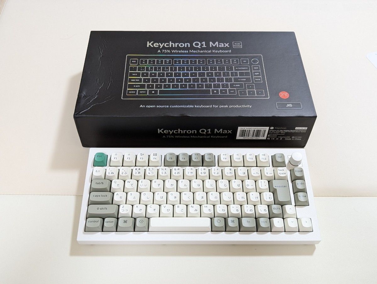 Keychron Q1 MAX 日本語配列 茶軸 メカニカルキーボードノブ Keychron Q1 MAX 日本語配列 茶軸 メカニカルキーボードノブ