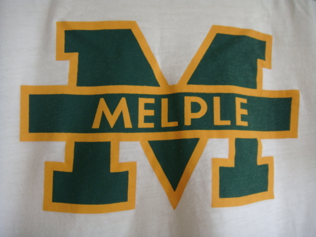 ◆ Melple メイプル フットボールTシャツ 七分袖 サイズM ヴィンテージ風の切り替え2トーン キャッチーな染込みプリント！ジャーナル取扱い_画像6