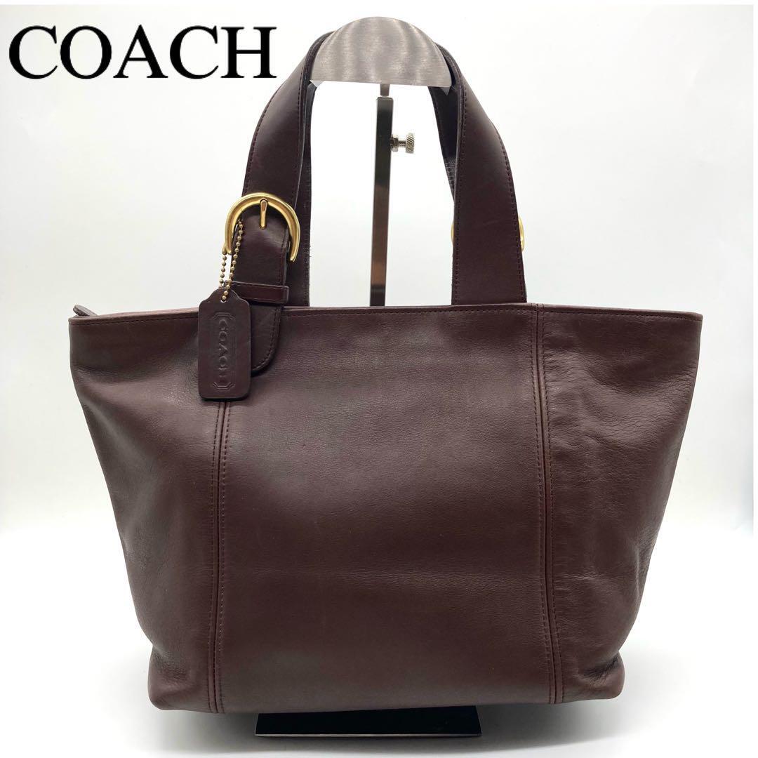 COACH コーチ オールドコーチ ハンドバッグ レザー ゴールド金具 オールレザー ヴィンテージ 4133 ダークブラウン ゴールド 茶 小型トート
